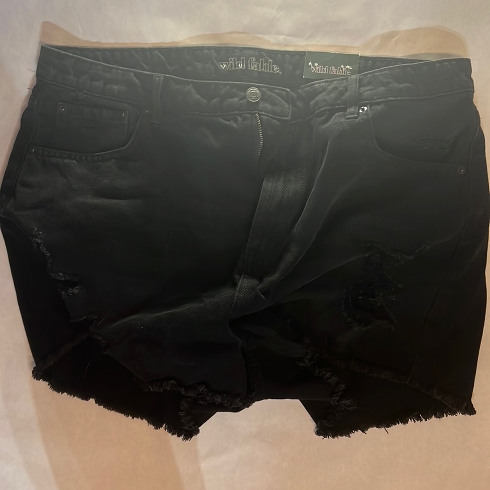 Distressed High Rise Shorts